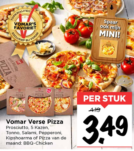 Vomar Huismerk   verse pizza folder aanbieding bij  Vomar - details