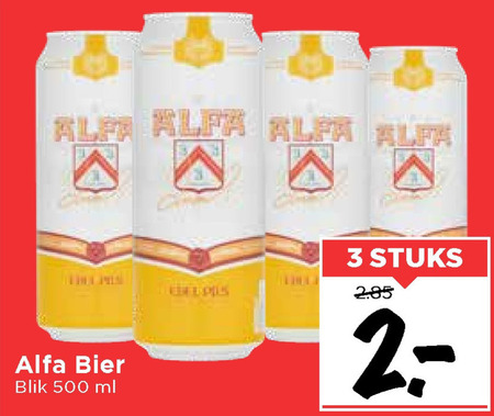 Alfa   blikje bier folder aanbieding bij  Vomar - details