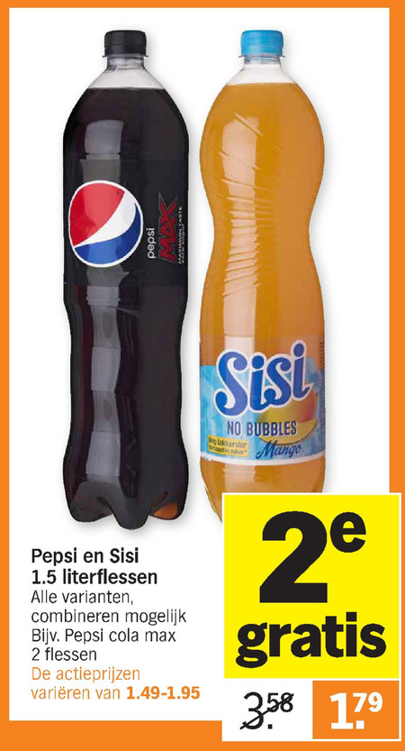 Pepsi   cola, frisdrank folder aanbieding bij  Albert Heijn - details