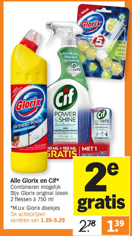 Cif   badkamerreiniger, bleekmiddel folder aanbieding bij  Albert Heijn - details