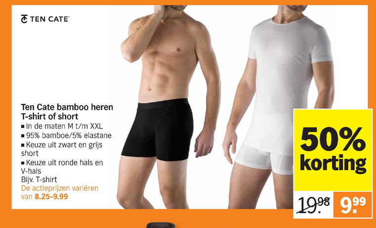 Ten Cate   heren t-shirt, heren boxershort folder aanbieding bij  Albert Heijn - details