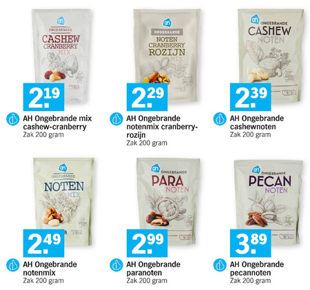 Albert Heijn Huismerk   noten, cashewnoten folder aanbieding bij  Albert Heijn - details