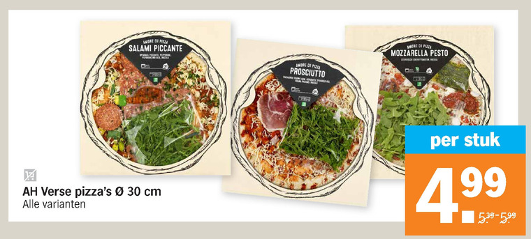 Albert Heijn Huismerk   verse pizza folder aanbieding bij  Albert Heijn - details