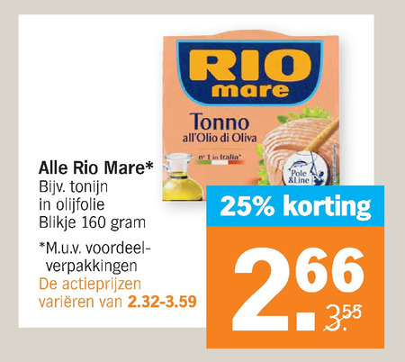 Rio Mare   tonijn in blik folder aanbieding bij  Albert Heijn - details