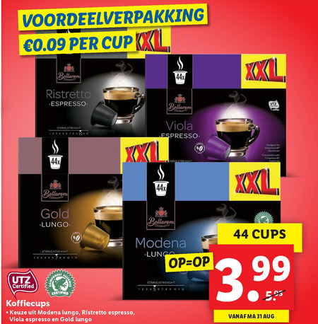 Bellarom   koffiecups folder aanbieding bij  Lidl - details