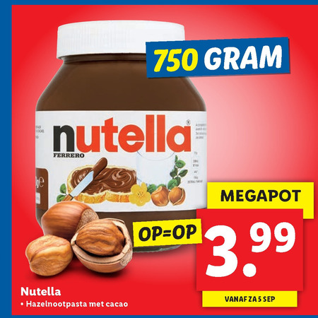 Nutella hazelnootpasta folder aanbieding bij Lidl details