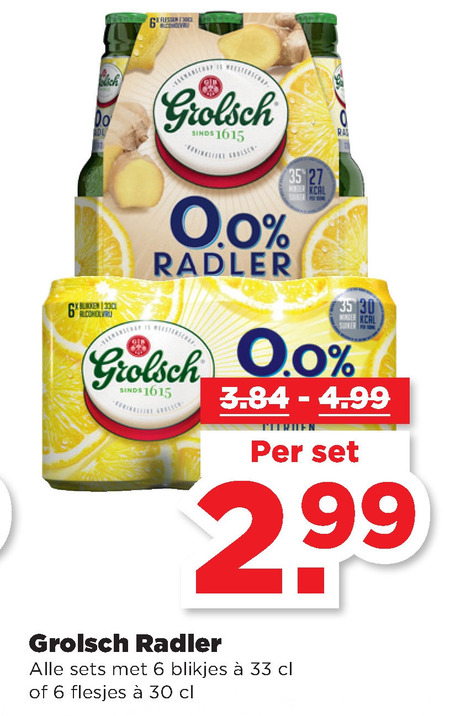 Grolsch   radler bier folder aanbieding bij  Plus - details