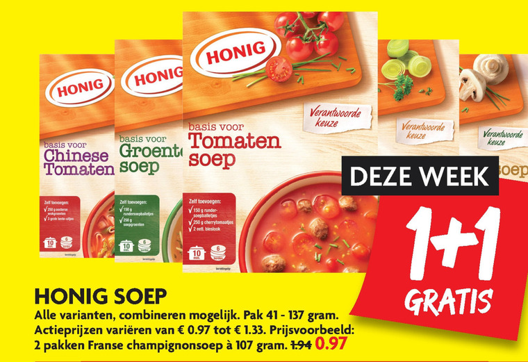 Honig   soep folder aanbieding bij  Dekamarkt - details