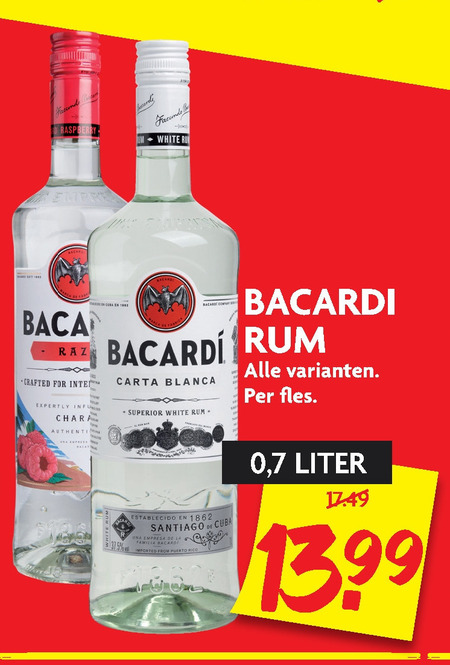 Bacardi   rum folder aanbieding bij  Dekamarkt - details