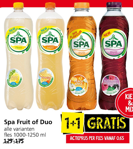 Spa en Fruit   fruitdrank folder aanbieding bij  Jan Linders - details