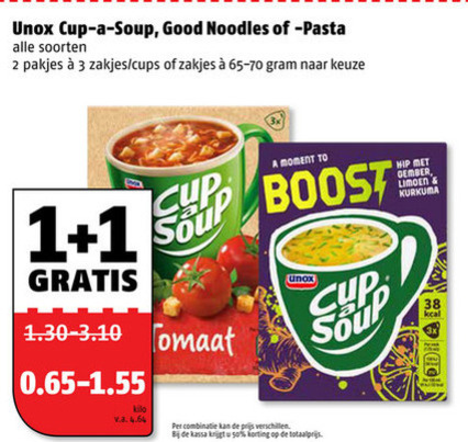 Unox   soep, noodles folder aanbieding bij  Poiesz - details