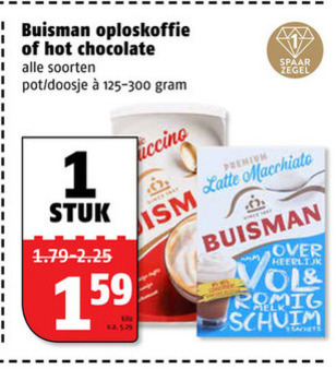 Buisman   chocolademelk, oploskoffie folder aanbieding bij  Poiesz - details