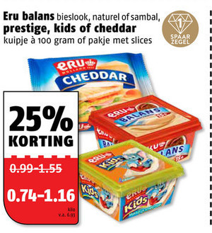 Eru   smeerkaas, cheddar folder aanbieding bij  Poiesz - details