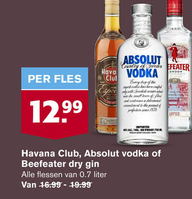 Havana Club   wodka, gin folder aanbieding bij  Hoogvliet - details