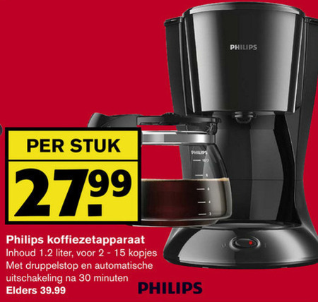 Philips   koffiezetapparaat folder aanbieding bij  Hoogvliet - details