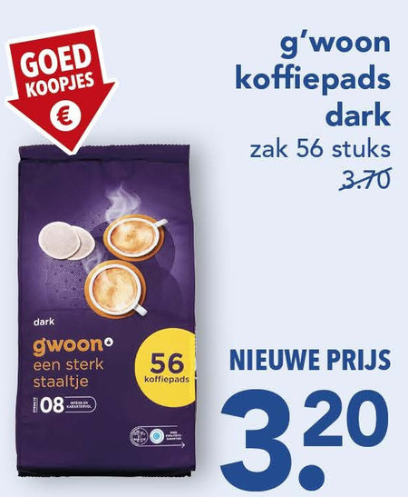 Gwoon   koffiepad folder aanbieding bij  Deen - details