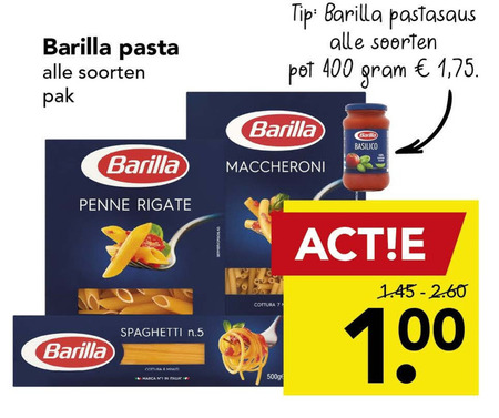 Barilla   fusilli, penne rigate folder aanbieding bij  Deen - details