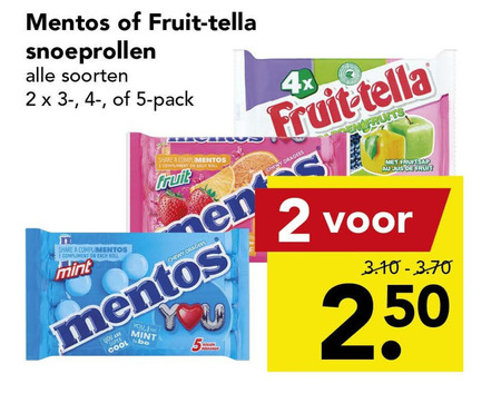 Fruit-Tella   snoep folder aanbieding bij  Deen - details