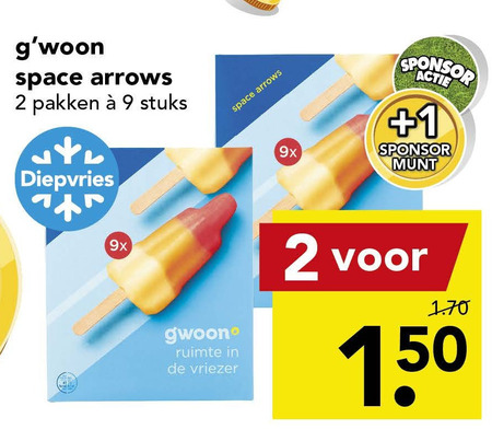 Gwoon   waterijs, ijslollies folder aanbieding bij  Deen - details