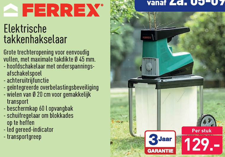 Ferrex   hakselaar folder aanbieding bij  Aldi - details