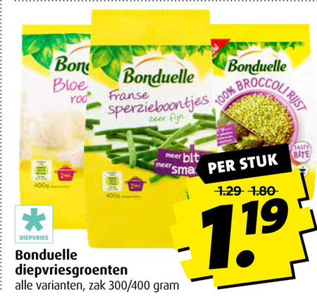 Bonduelle   diepvriesgroente folder aanbieding bij  Boni - details