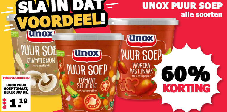 Unox   soep folder aanbieding bij  MCD Supermarkt Basis - details