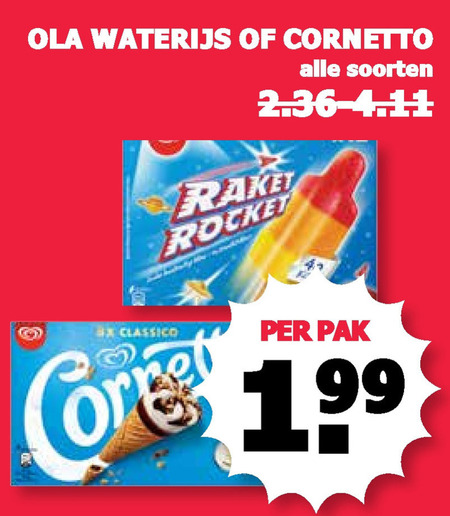 Ola   waterijs, ijslollies folder aanbieding bij  MCD Supermarkt Basis - details