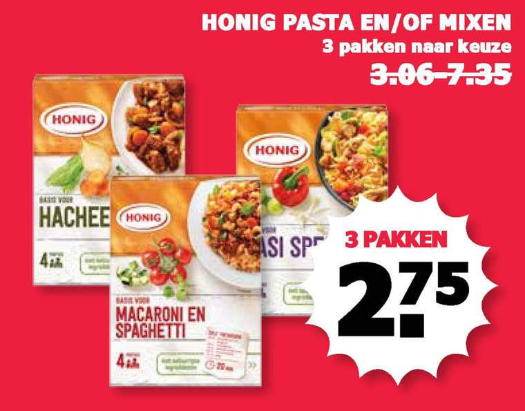 Honig   pasta, macaroni folder aanbieding bij  MCD Supermarkt Basis - details