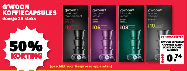 Gwoon   koffiecups folder aanbieding bij  MCD Supermarkt Basis - details