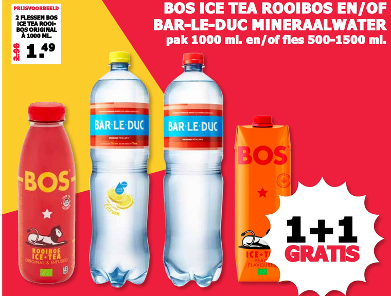 Bar le Duc   mineraalwater, ice tea folder aanbieding bij  MCD Supermarkt Basis - details