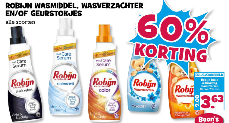 Robijn   wasverzachter, luchtverfrisser folder aanbieding bij  Boons Markt - details