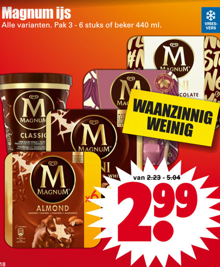 Magnum   ijslollies, ijsspecialiteit folder aanbieding bij  Dirk - details