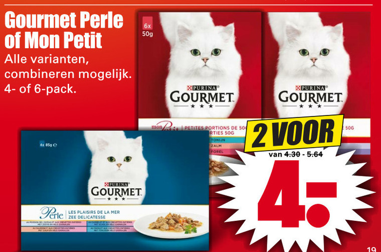 Gourmet   kattenvoer folder aanbieding bij  Dirk - details