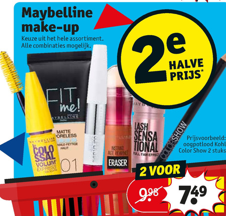 Maybelline   oogschaduw, cosmetica folder aanbieding bij  Kruidvat - details