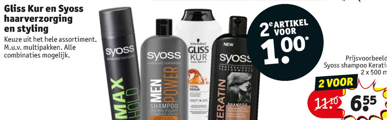 Syoss   shampoo, hairspray folder aanbieding bij  Kruidvat - details