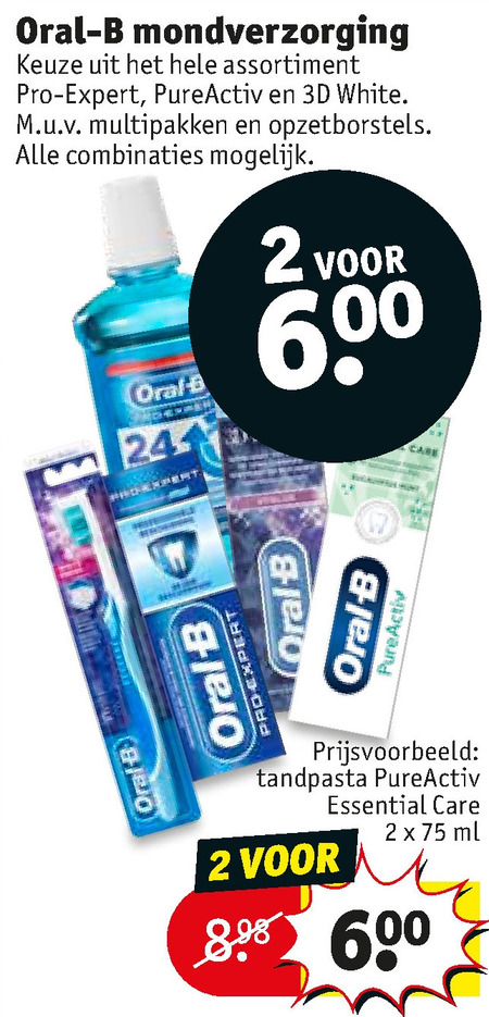 Oral-B   tandenborstel, mondwater folder aanbieding bij  Kruidvat - details