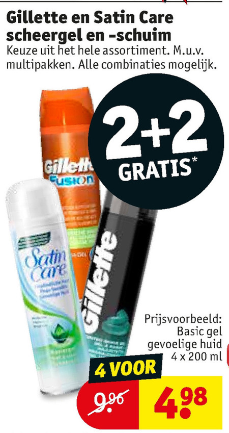 Gillette   scheerschuim, scheergel folder aanbieding bij  Kruidvat - details