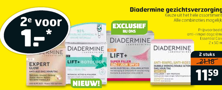 Diadermine   gezichtsverzorging, nachtcreme folder aanbieding bij  Trekpleister - details