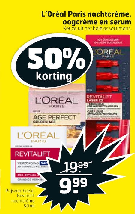 L Oreal   nachtcreme, oogcreme folder aanbieding bij  Trekpleister - details