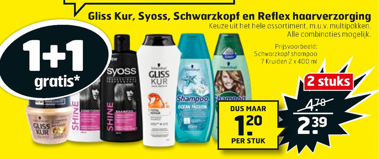 Syoss   shampoo, conditioner folder aanbieding bij  Trekpleister - details