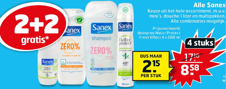 Sanex   douchegel, deodorant folder aanbieding bij  Trekpleister - details