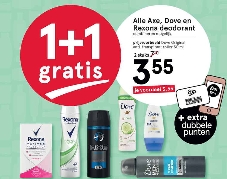 Rexona   deodorant folder aanbieding bij  Etos - details