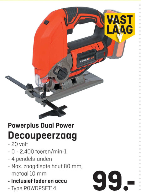 powerplus   decoupeerzaag folder aanbieding bij  Multimate - details