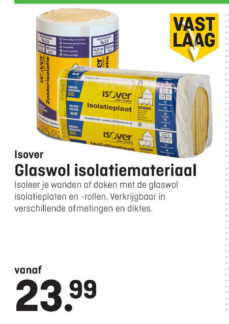 Isover   glaswol folder aanbieding bij  Hubo - details