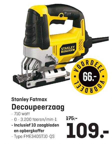 Stanley   decoupeerzaag folder aanbieding bij  Hubo - details