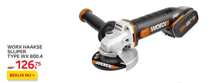 Worx   haakse slijper folder aanbieding bij  Praxis - details