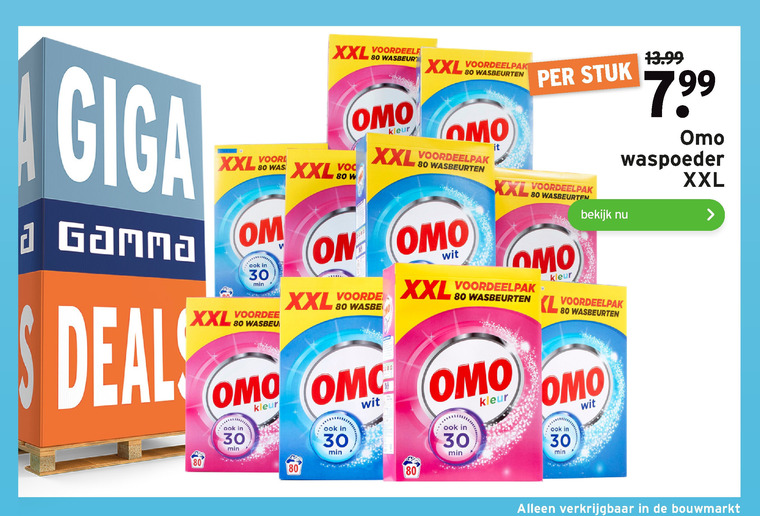 Omo   wasmiddel folder aanbieding bij  Gamma - details