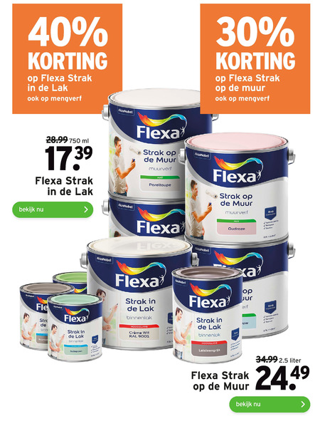 Flexa   muurverf, lak folder aanbieding bij  Gamma - details