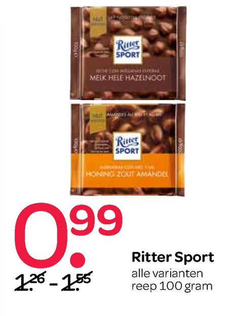 Ritter Sport   chocolade folder aanbieding bij  Spar - details