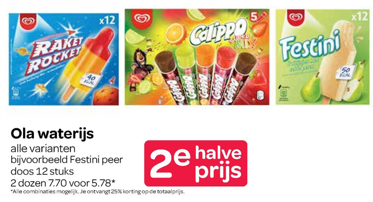 Ola   ijslollies, waterijs folder aanbieding bij  Spar - details